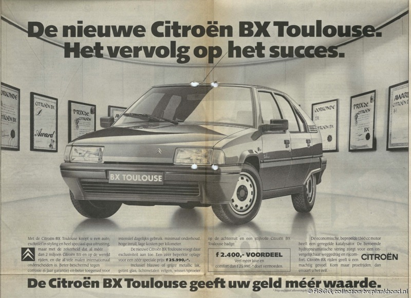 BX Toulouse dagbladadvertentie