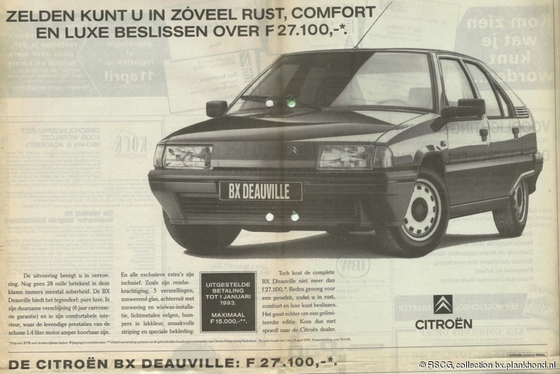 BX Deauville dagbladadvertentie