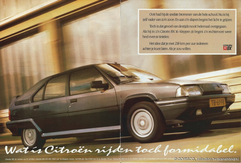 Nederlandse advertentie voor de BX GTI 16V