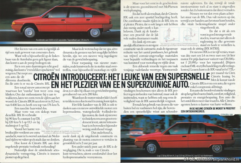 Nederlandse advertentie ter introductie van de BX